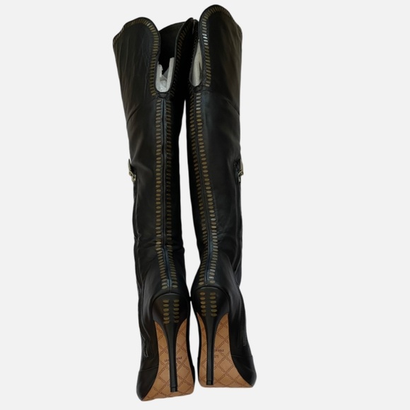 💚RARE VINTAGE L.A.M.B💚 Genuine Leather Knee High Stiletto Boots - Picture 6 of 7